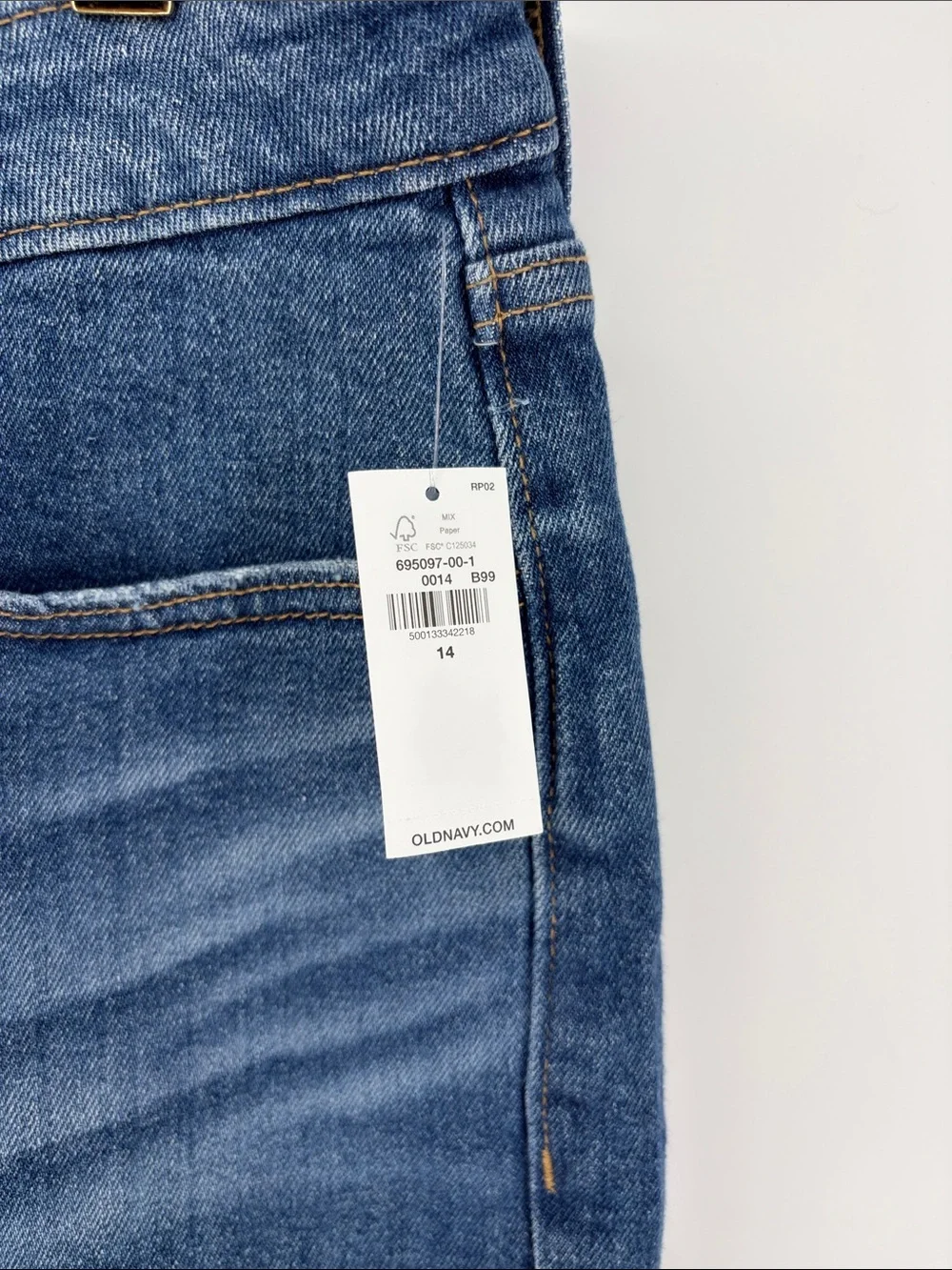 Old Navy High Rise OG Straight Secret Smooth Pockets Distressed Denim Shorts 14